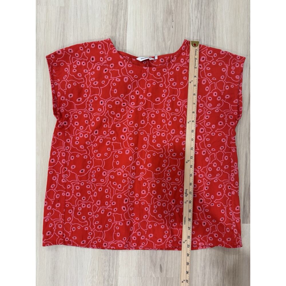 Anthropologie Women’s Marimekko Nilan Retukka Red Eyelet SET Top 36 Skirt 40 - Picture 6 of 13